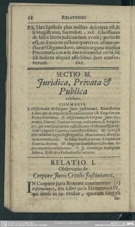 Sectio III. Iuridica, Privata § Publica