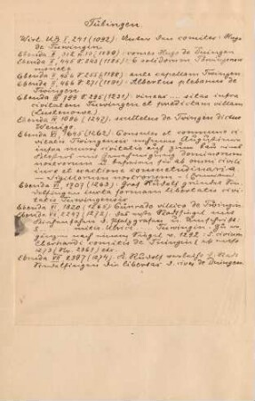 Vorsatzblatt, Literaturzitate aus dem Wirtembergischen Urkundenbuch