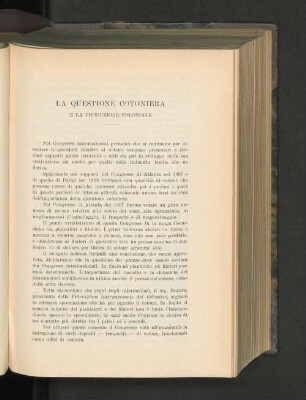 La Questione Cotoniera.