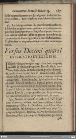 Versus Decimi quarti Explicatio Et Exegesis