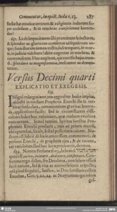 Versus Decimi quarti Explicatio Et Exegesis