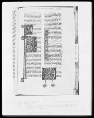 Heisterbacher Bibel — Zwei Initialen P, Initialen I und M, Folio 490recto
