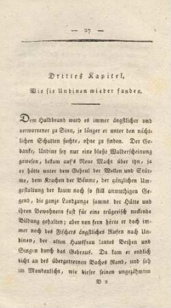 Drittes Kapitel. Wie sie Undinen wieder fanden
