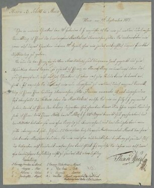 Geschäftsarchiv des Schottverlages Mainz - BSB Ana 800.A, I. Weigl, Thadé. Geschäftsarchiv des Schottverlages Mainz: Verlagskorrespondenz von 1816-1825: Briefe von Thaddäus Weigl an B.Schott's Söhne - BSB Ana 800.A.I. Weigl, Thadé