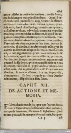 Caput XII. De Actione Et Memoria