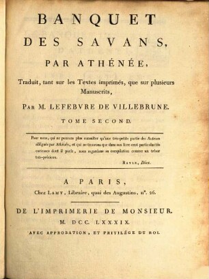 Banquet des savans, 2
