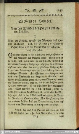Siebentes Capitel. Von den Wunden des Herzens und ihren Zufällen