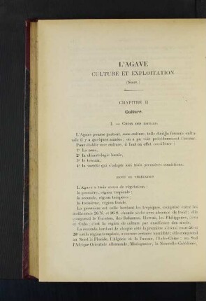 L'Agave Culture Et Exploitation.