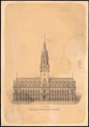 Rathaus, Hamburg: Ansicht der Südwestfront