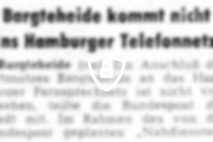 Bargteheide kommt nicht ins Hamburger Telefonnetz