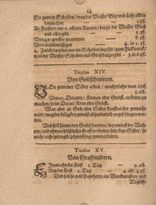 Titulus XIV. Von Goltschmitten.