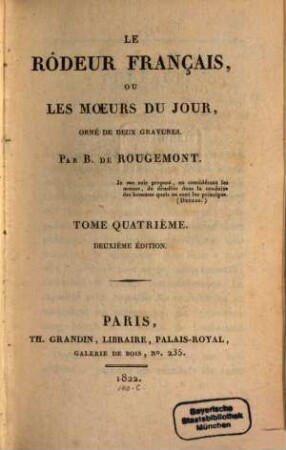 Le rôdeur français, ou les moeurs du jour, 4