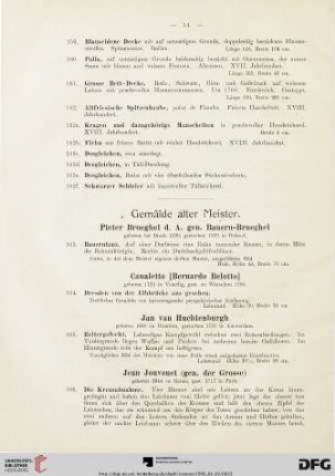 Gemälde alter Meister (Nr. 163-171)