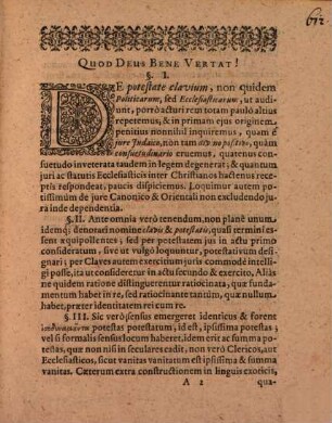 De potestate clavium ecclesiasticarum, quas vocant, dissertatio altera