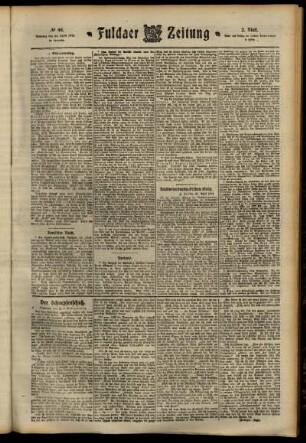 Zweite Ausgabe vom Dienstag, den 30. April 1912.