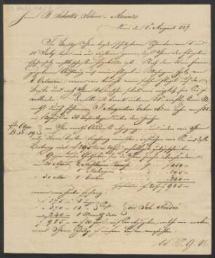 Brief an B. Schott's Söhne : 08.08.1827