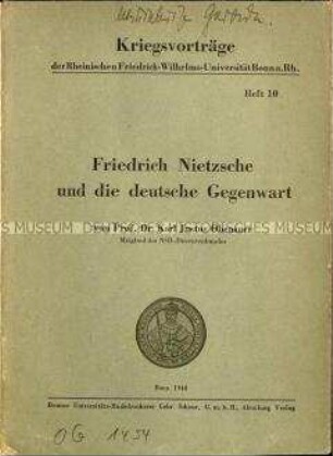 Kriegsvortrag über Friedrich Nietzsche