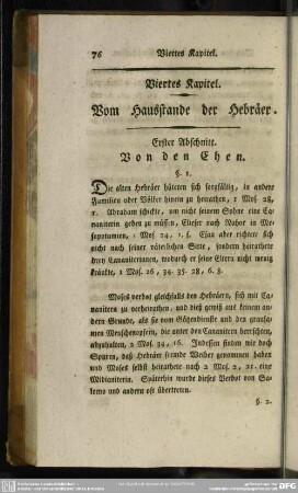 Viertes Kapitel. Vom Hausstande der Hebräer