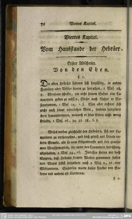 Viertes Kapitel. Vom Hausstande der Hebräer