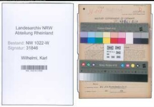 Entnazifizierung Karl Wilhelmi , geb. 16.05.1903 (Bueroangestellter)