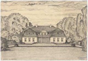 Haus Limpert: Perspektivische Ansicht von der Zufahrt