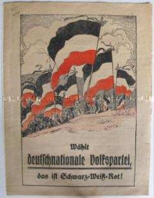 Illustriertes Flugblatt der Deutschnationalen Volkspartei zur Reichstagswahl am 4. Mai 1924
