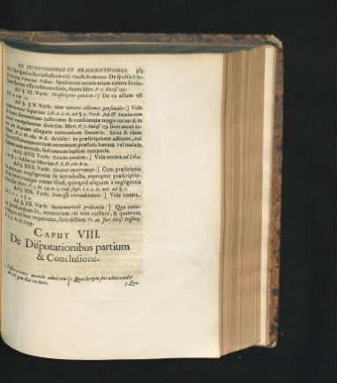 Caput VIII. De Disputationibus partium & Conclusione.