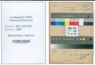 Entnazifizierung Heinrich Bonnermann , geb. 20.05.1908 (Landwirt)