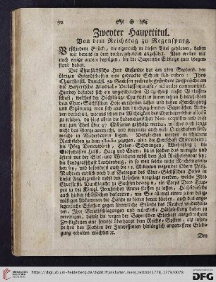 Zweyter Haupttitul: Von dem Reichstag zu Regenspurg