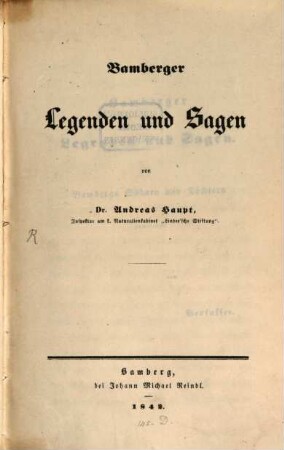 Bamberger Legenden und Sagen
