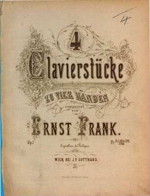 4 Clavierstücke : zu 4 Hdn. ; op. 7