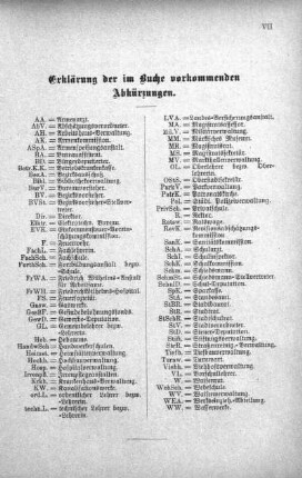 Erklärung der im Buche vorkommenden Abkürzungen
