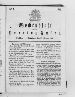 Nr. 3, Ausgabe vom 16. Januar 1841
