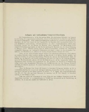 Anlagen mit vorhandenen Compound-Maschinen.