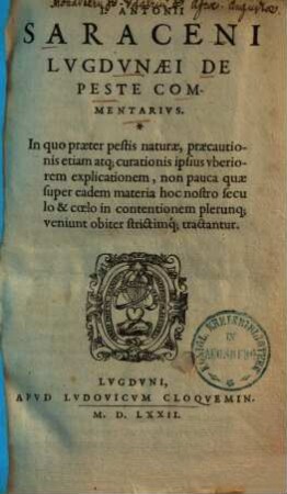 De peste commentarius