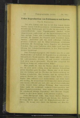 Ueber Reproduction von Zeichnungen und Karten