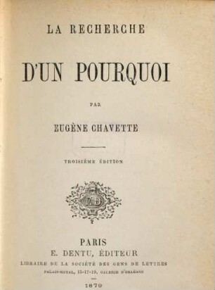 La recherche d'un pourquoi