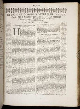 In Nomine Domini Nostri Jesu Christi, Codicis Domini Justiniani Sacratissimi Principis perpetui Augusti repetitæ prælectionis [...]
