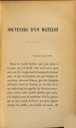 Souvenirs d'un matelot