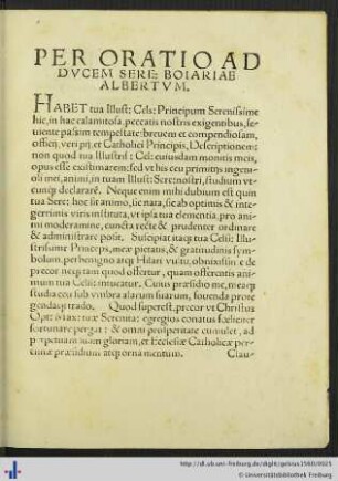 Per Oratio ad Ducem Sere. Boiariae Albertum.