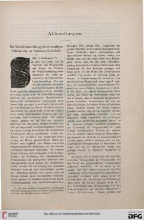 Die Wiederherstellung der ehemaligen Stiftskirche zu Schwarz-Rheindorf, [1]