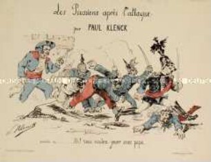 Les Prussiens après l'attaque - Karikatur zum Deutsch-Französischen Krieg