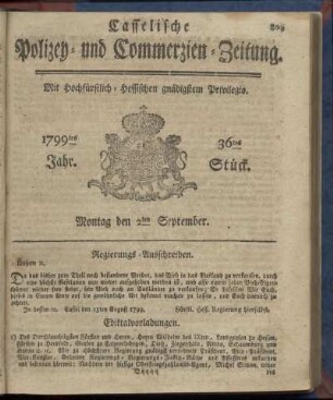 36tes Stueck, Montag den 2ten September 1799