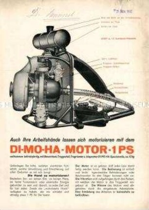 Motor für Handbetrieb mit biegsamer Welle