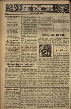 Zweite Ausgabe vom Donnerstag, den 17. Dezember 1936.