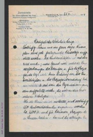 Brief von Margarete Bernhard an Helene Lange