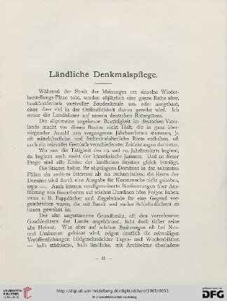 Ländliche Denkmalspflege