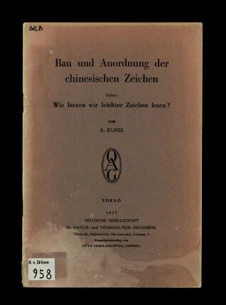 Bau und Anordnung der chinesischen Zeichen