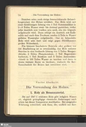 Vierter Abschnitt. Die Verwendung des Holzes