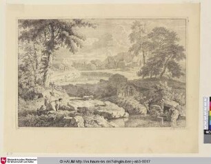 [Landschaft mit einer Schäferin; Landscape with a shepherdess]